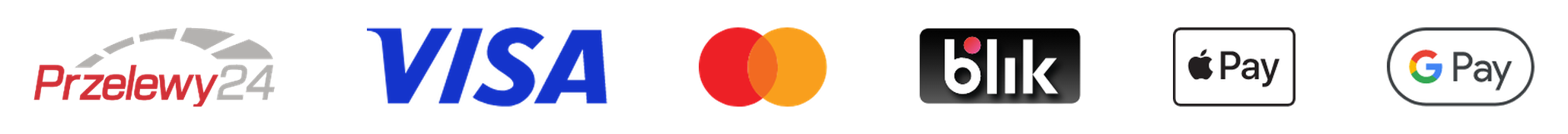 Metody płatności: Przelewy24, Visa, Mastercard, BLIK, Apple Pay, Google Pay